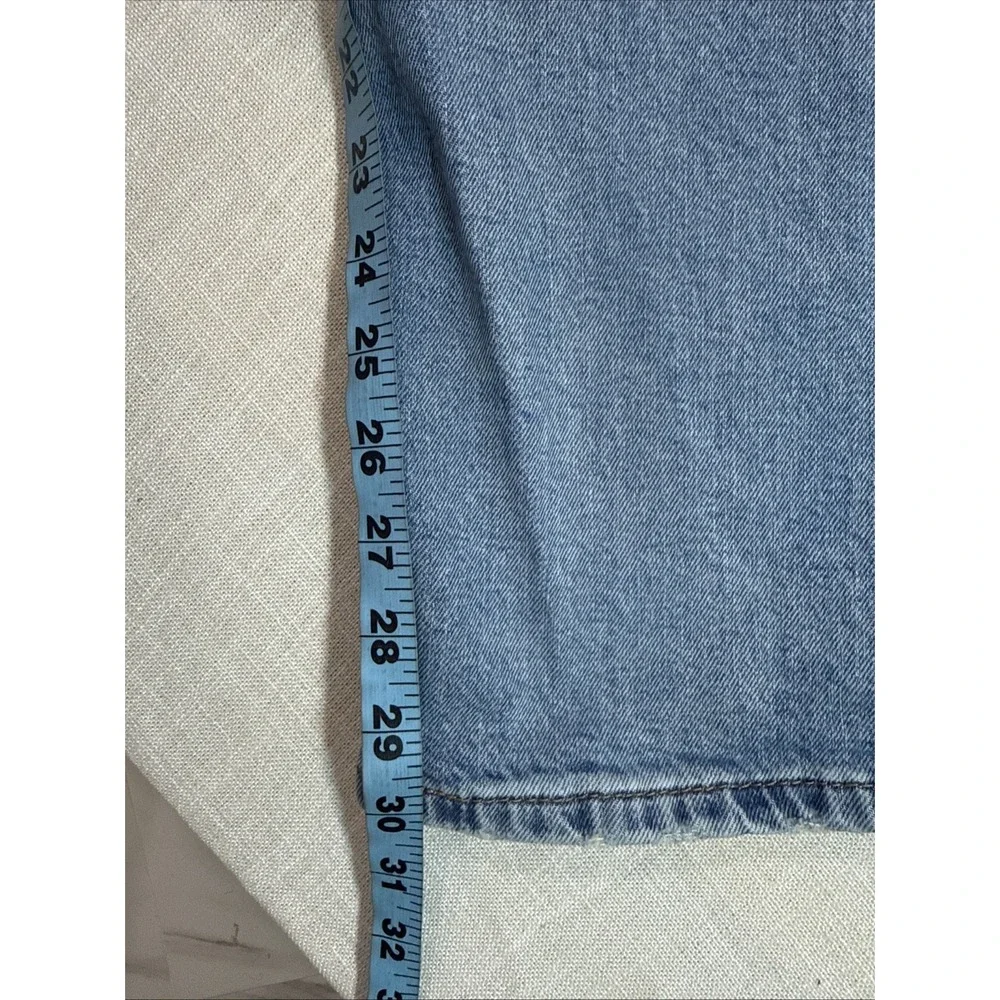 Levis 501‎ Jeans Mens 32x30 Blue Distressed Button Fly Straight Leg Ripped Denim